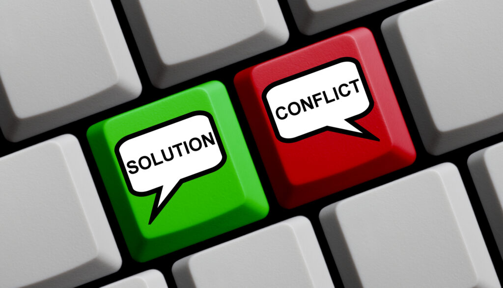 Conflict and solution buttons