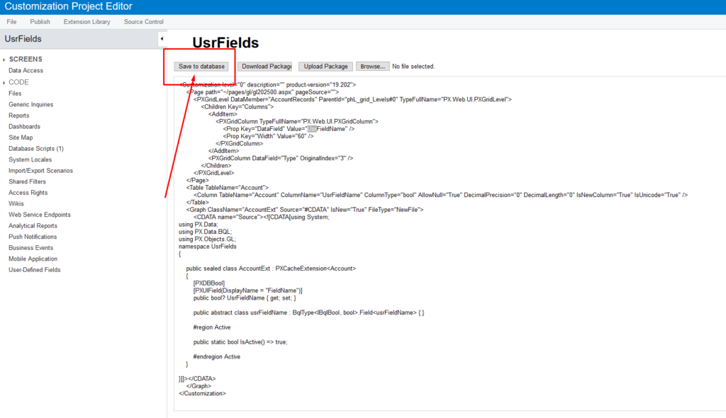 Save to database