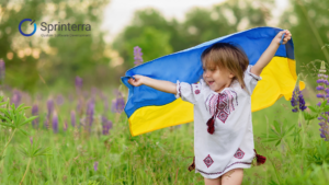Ukrainian Flag Child