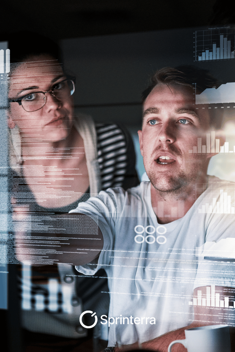 computer screen woman man